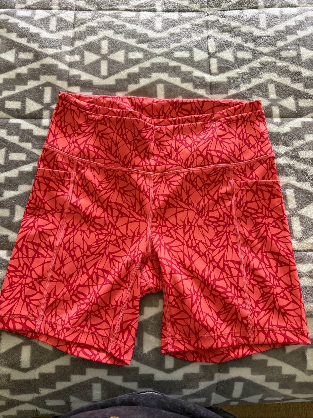 oiselle Orange Printed Women's Bike Shorts